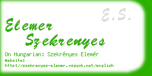 elemer szekrenyes business card